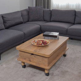 Hanah Home Mesa de Café de Pino con Dimensiones Ajustables